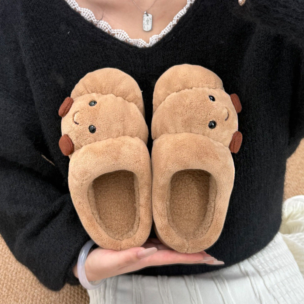 Happy Croissant Plush Slippers