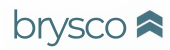 Brysco logo with a blue arrow symbol